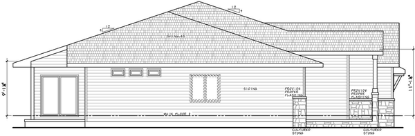 Left Elevation for House Plan #156891