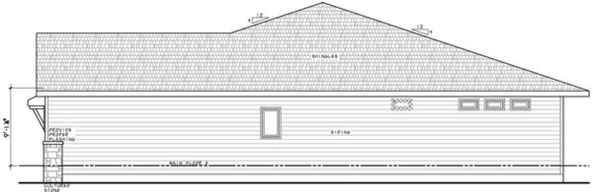 Right Elevation for House Plan #156891