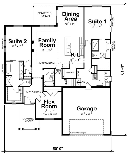 Main Floor Plan for House Plan #156891