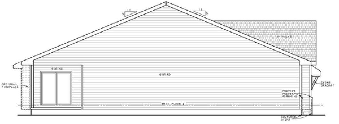 Left Elevation for House Plan #157771