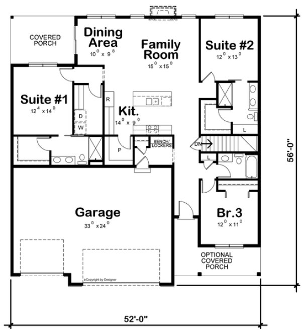 Main Floor Plan for House Plan #157771