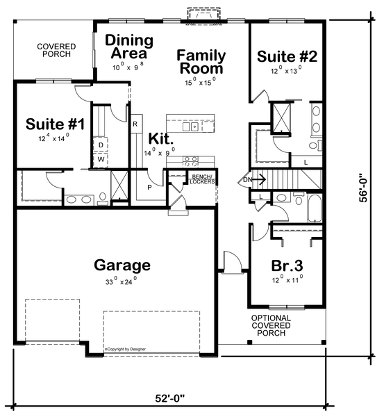 Main Floor Plan for House Plan #157771