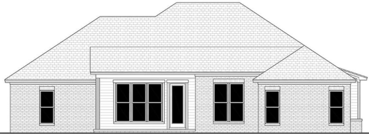 Rear Elevation for House Plan #302891