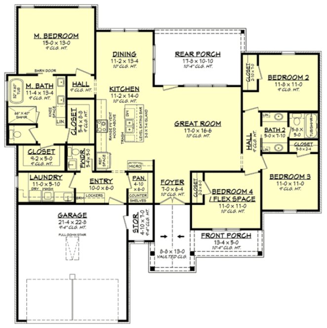 Main Floor Plan for House Plan #302891