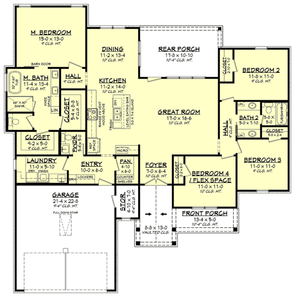 Main Floor Plan for House Plan #302891