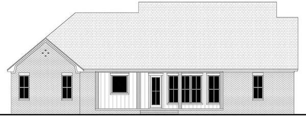 Rear Elevation for House Plan #308062