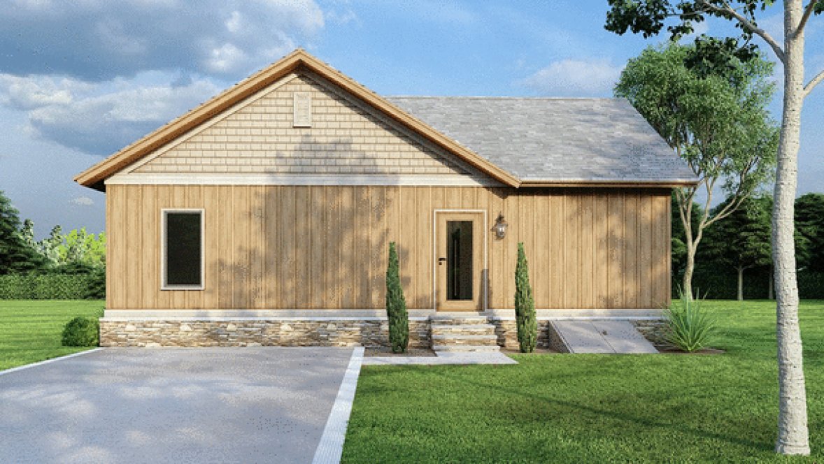 Rear Elevation for House Plan #311701