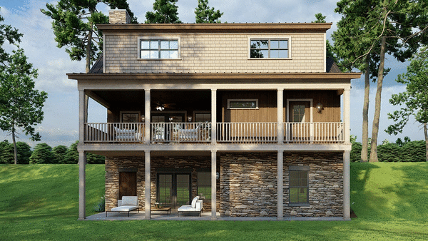 Rear Elevation for House Plan #315522