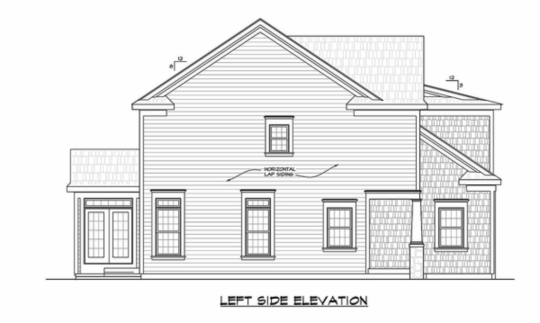 Left Elevation for House Plan #157522