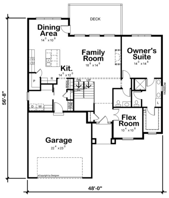 Main Floor Plan for House Plan #156262
