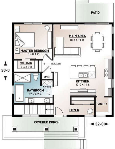 Main Floor Plan for House Plan #140291