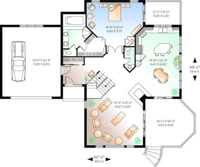 Main Floor Plan for House Plan #141292