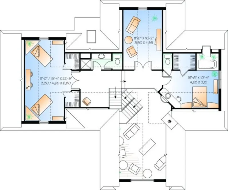 Second Floor Plan for House Plan #141292