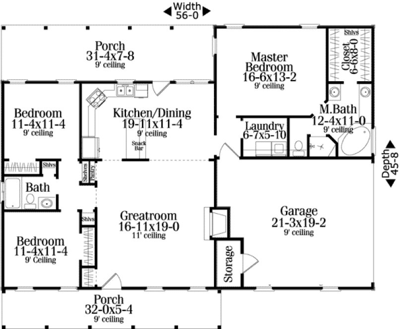 Main Floor Plan for House Plan #872941