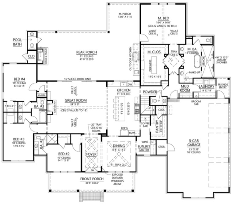 Main Floor Plan for House Plan #906433