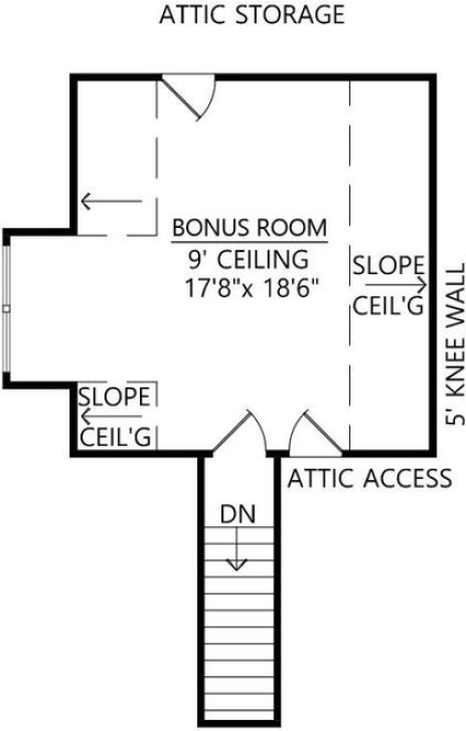 Attic Plan for House Plan #904852