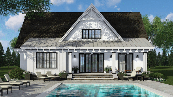 Rear Elevation for House Plan #284852