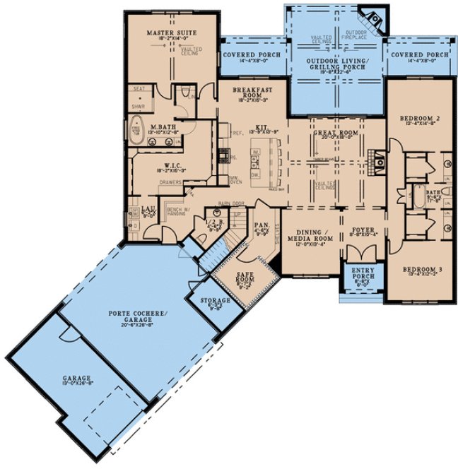 Main Floor Plan for House Plan #316282