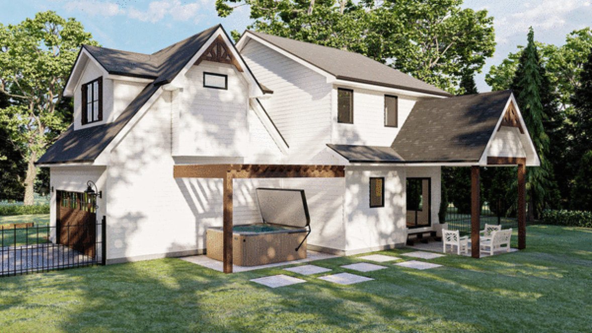 Rear Elevation for House Plan #704161