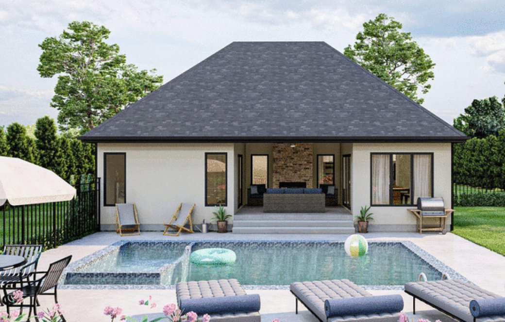 Rear Elevation for House Plan #706631