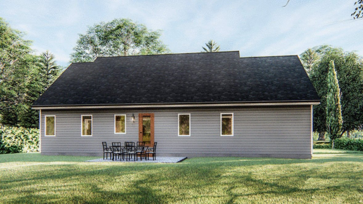 Rear Elevation for House Plan #706781