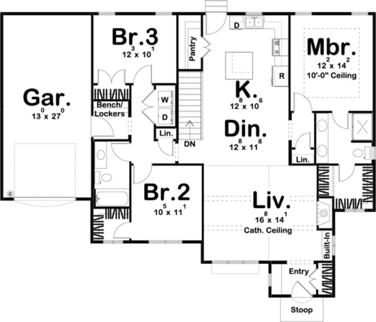 Main Floor Plan for House Plan #706781