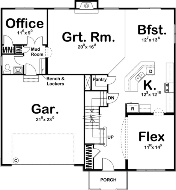 Main Floor Plan for House Plan #702182