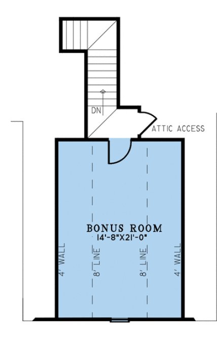 Attic Plan for House Plan #315652