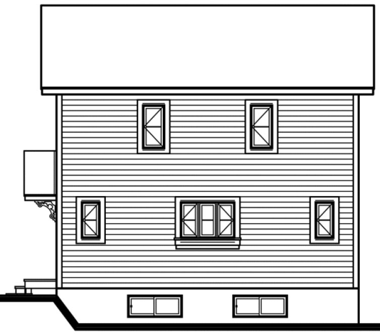 Rear Elevation for House Plan #147292