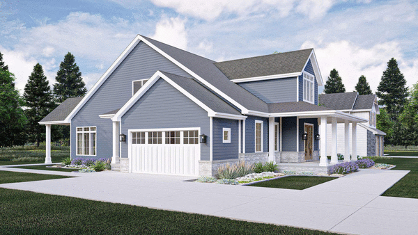 Left Elevation for House Plan #706482