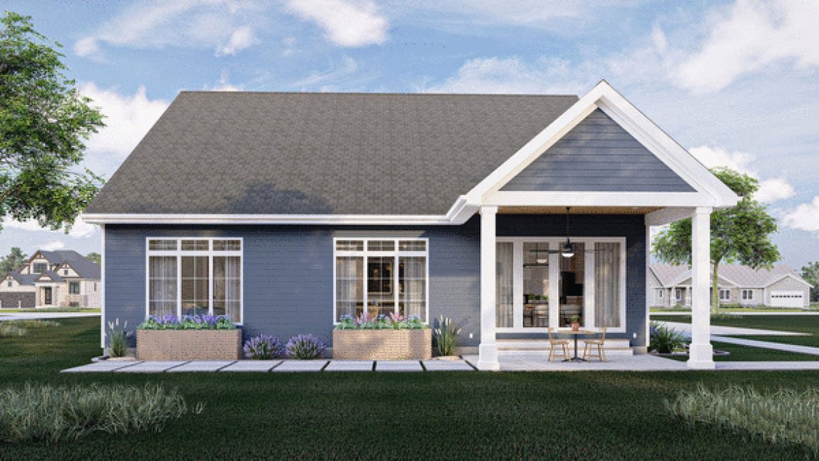 Rear Elevation for House Plan #706482