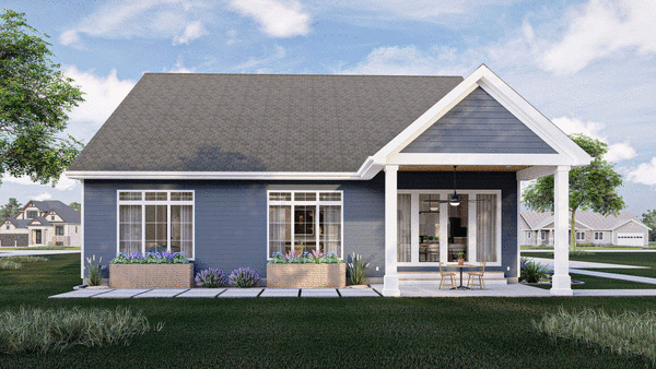 Rear Elevation for House Plan #706482