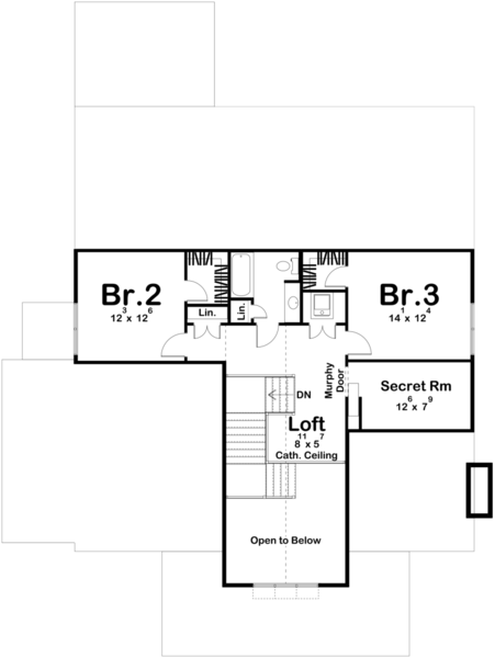 Second Floor Plan for House Plan #706482
