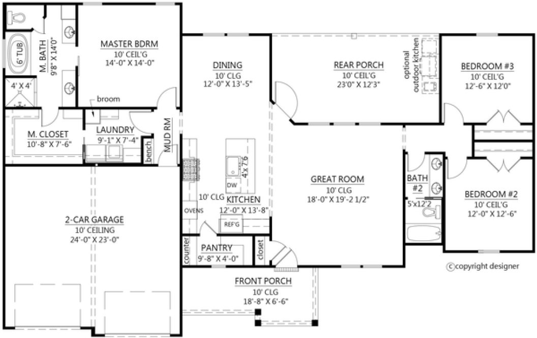 Main Floor Plan for House Plan #904971