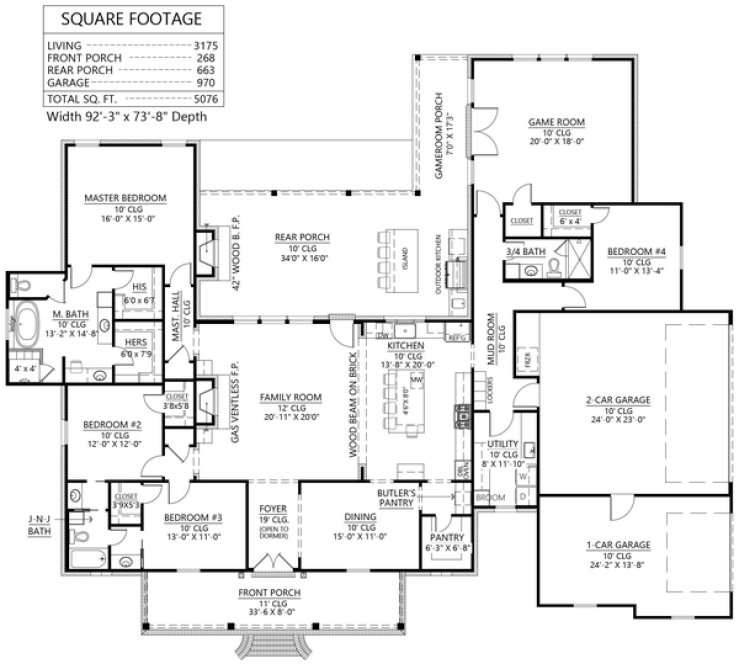Main Floor Plan for House Plan #905713