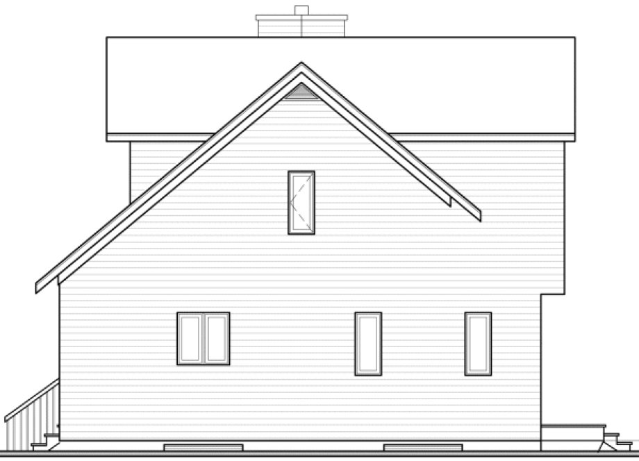 Rear Elevation for House Plan #149292