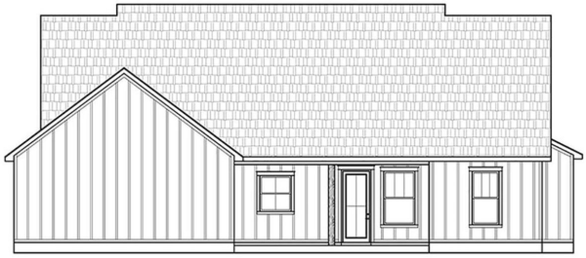Rear Elevation for House Plan #900881