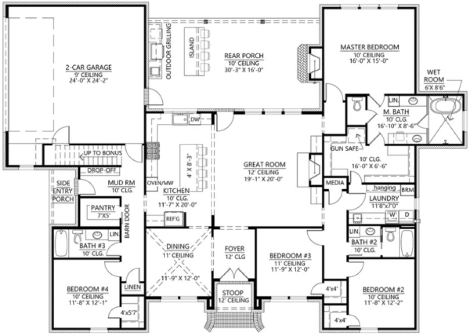Main Floor Plan for House Plan #906662