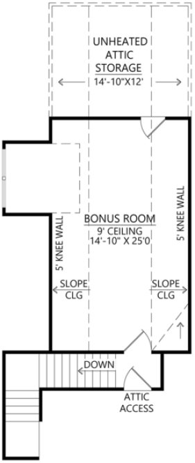Attic Plan for House Plan #909443