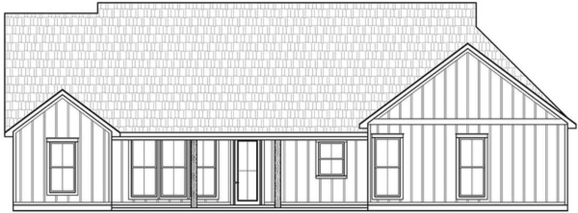 Rear Elevation for House Plan #907181