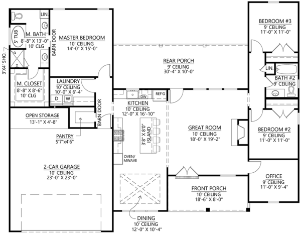 Main Floor Plan for House Plan #907181