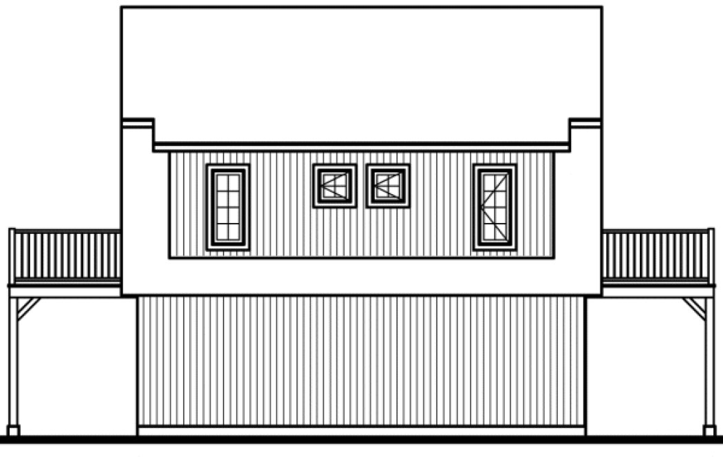 Rear Elevation for House Plan #141392