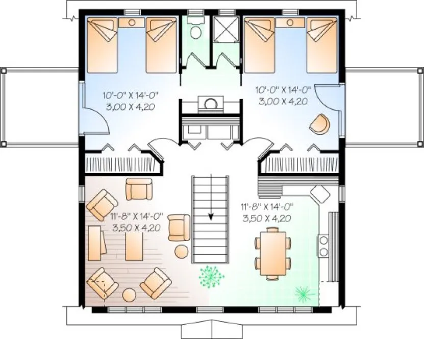 Second Floor Plan for House Plan #141392