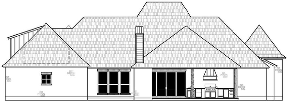 Rear Elevation for House Plan #909503
