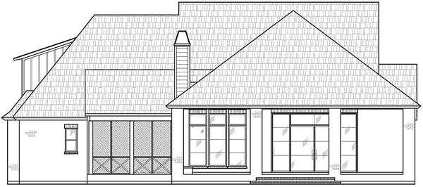 Rear Elevation for House Plan #906572