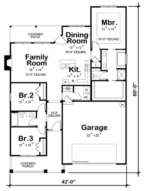 Main Floor Plan for House Plan #152541