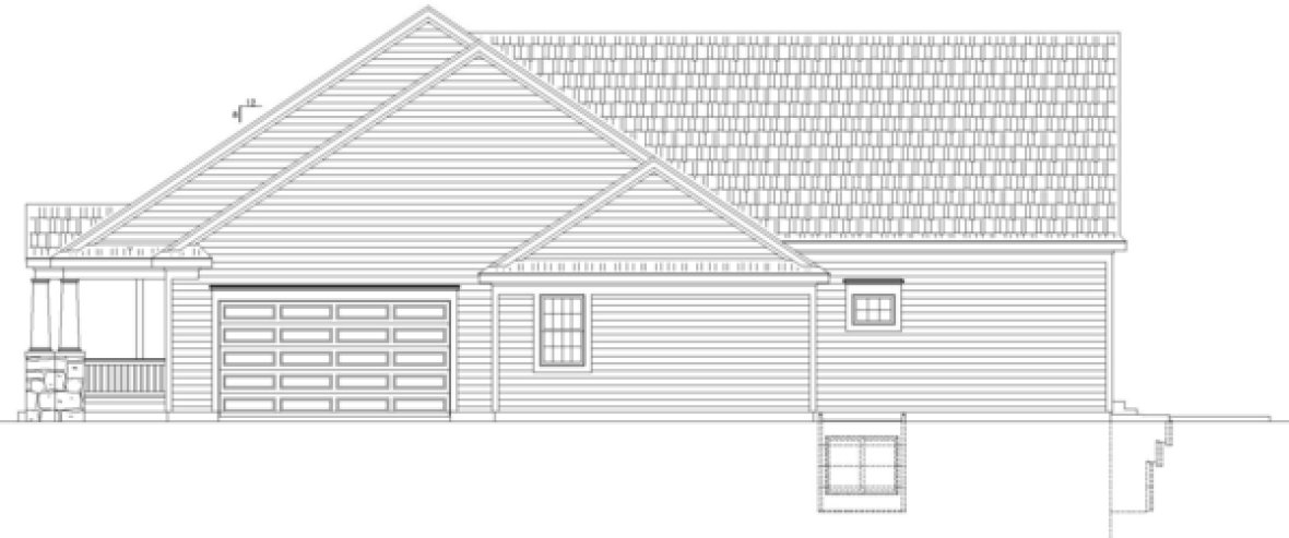 Right Elevation for House Plan #156612