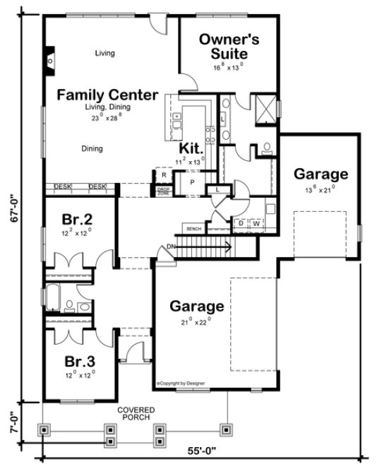 Main Floor Plan for House Plan #156612