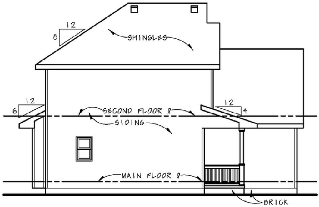 Left Elevation for House Plan #150641