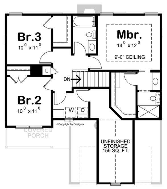 Second Floor Plan for House Plan #150641